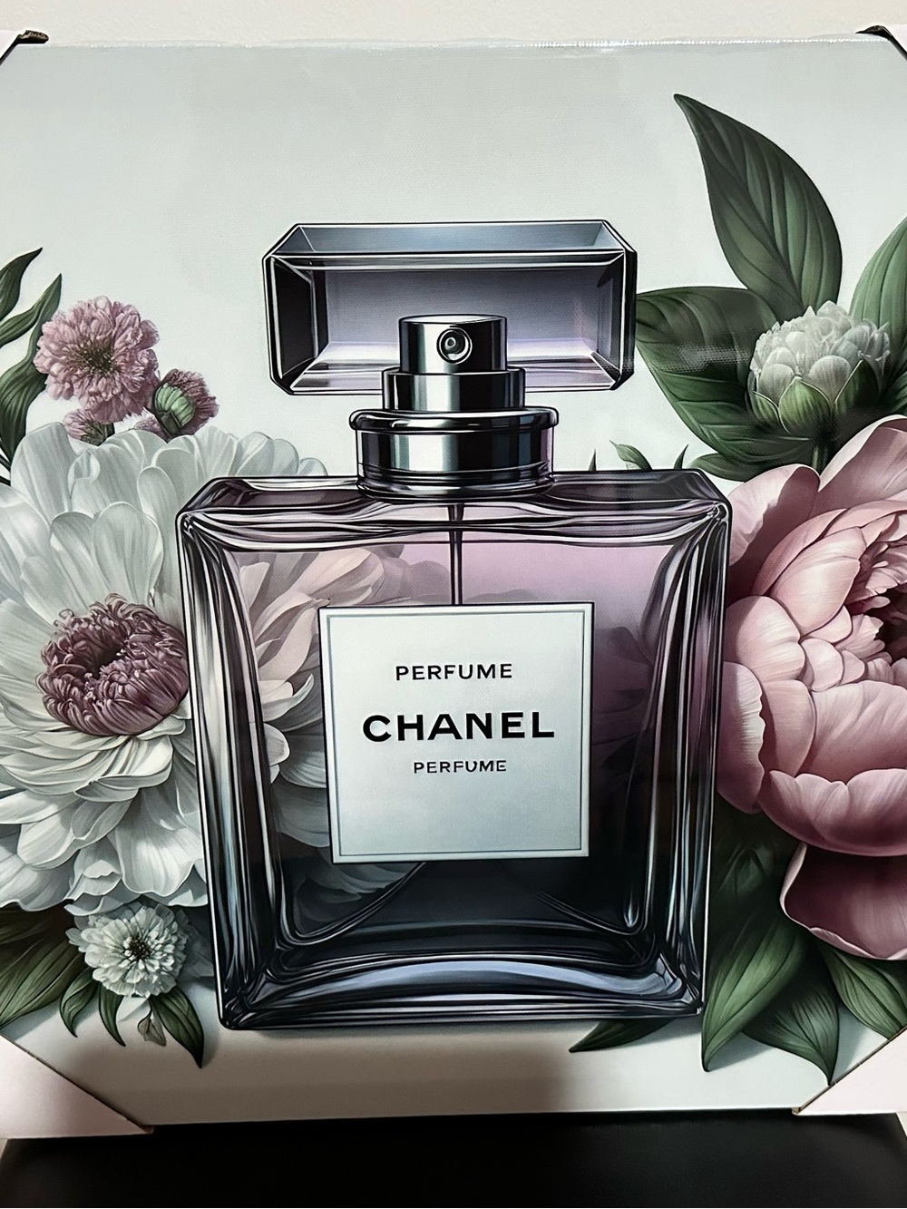 CHANEL Floral Perfume Bottle Print in Lavender and Pink - Picture 2 of 3